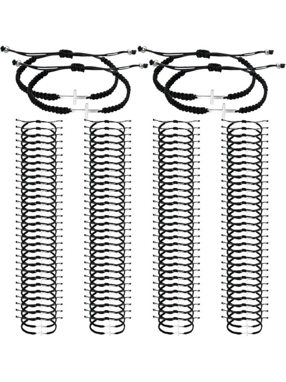 120 Pcs Adjustable Christian Cross Bracelets Bulk - Faith-Inspired Accessories